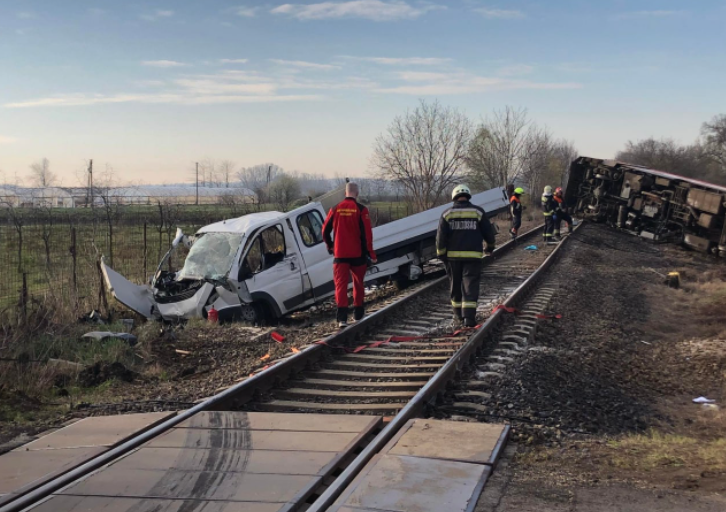 Un tren a deraiat în Ungaria