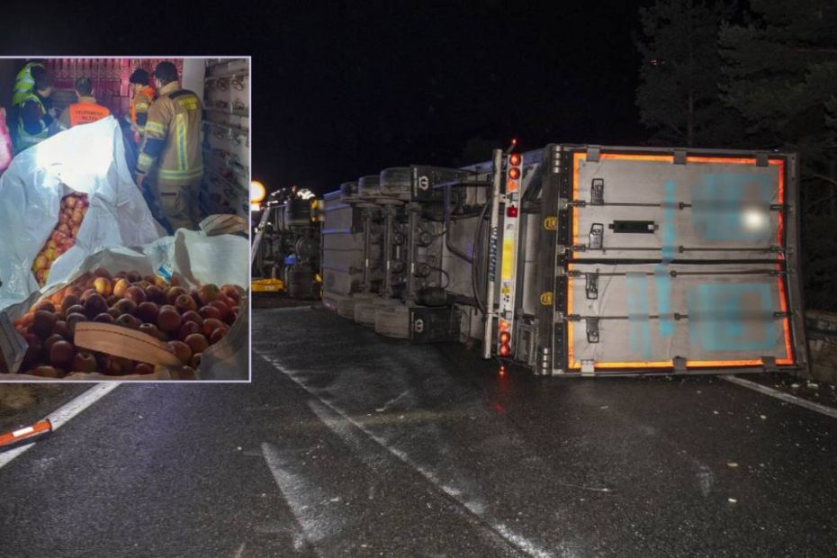 Austria șofer român răsturnat camion