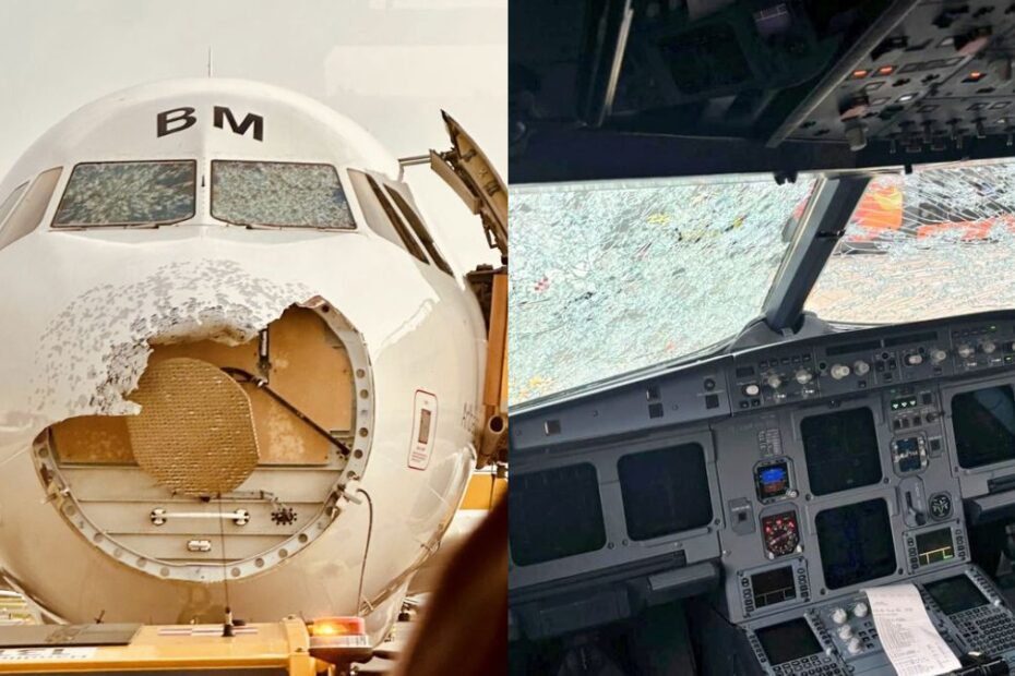 Airbus A320 de la Austrian Airlines distrus de grindină