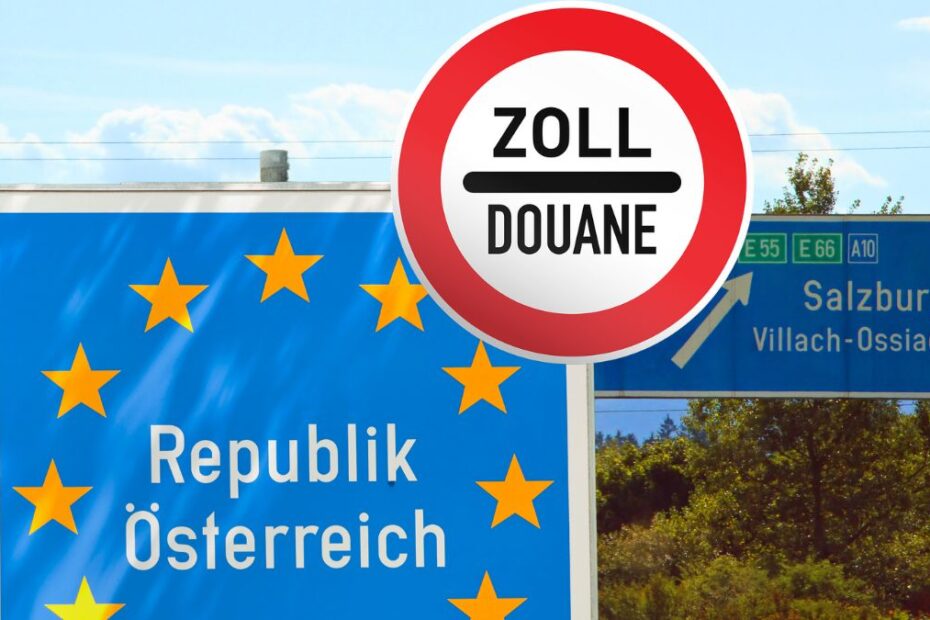 Foto: Indicatoare frontieră vamă Austria