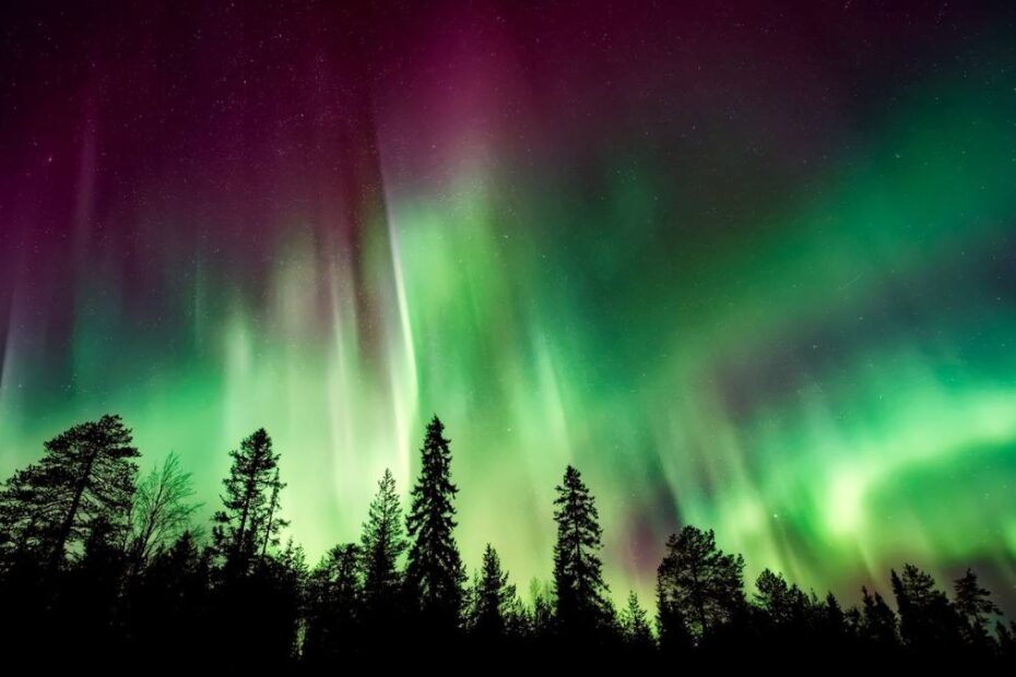 aurora boreală deasupra Austriei