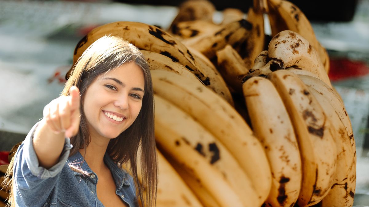 bananele vechi foto femeie dă o idee