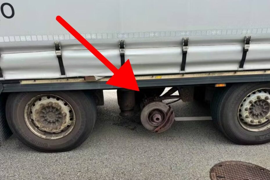 Șofer român circula fără o roată