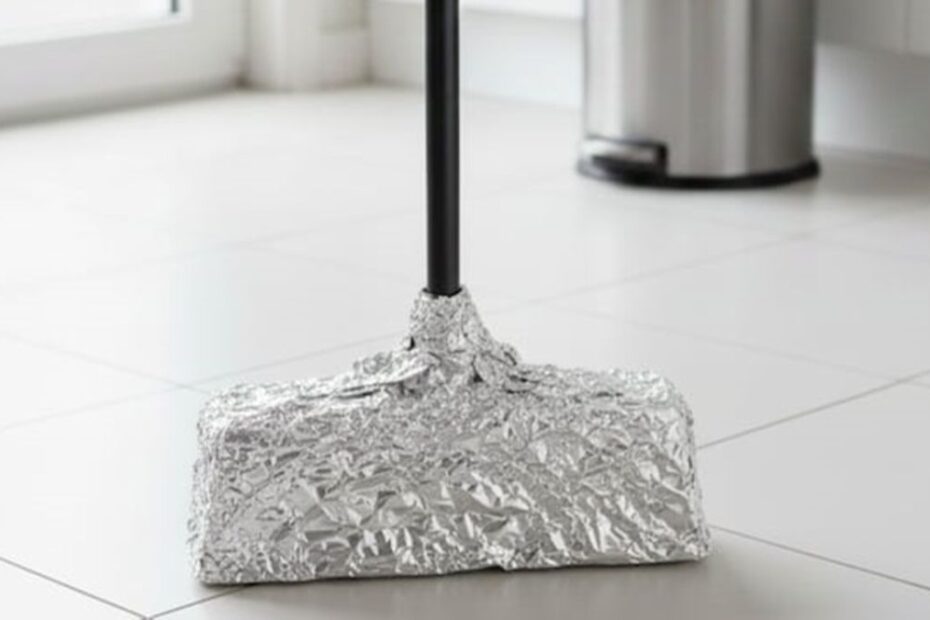 Truc cu folie de aluminiu pe mătură