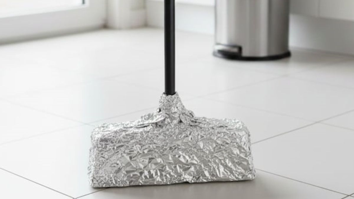 Truc cu folie de aluminiu pe mătură