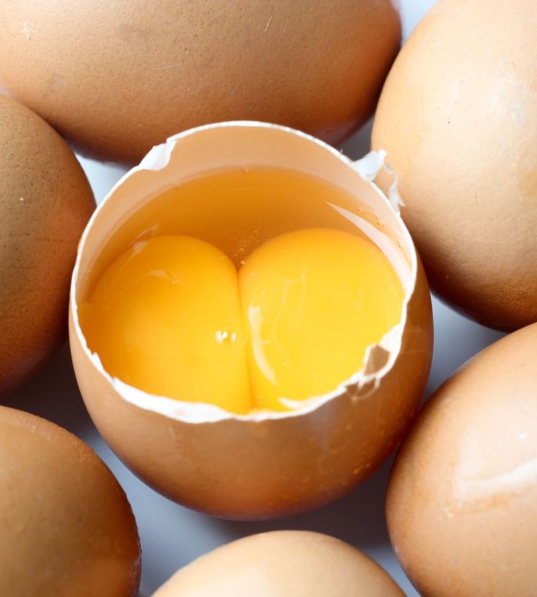ouă cu două gălbenușuri în loc de unul