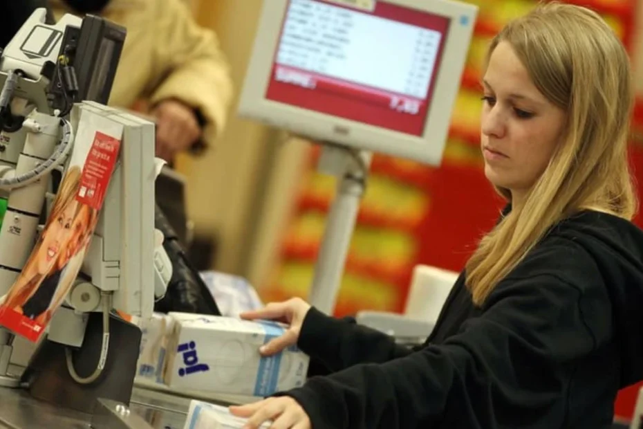 Germania schimbare la Minijob de la 1 iulie. În imagine, un casier la supermarket