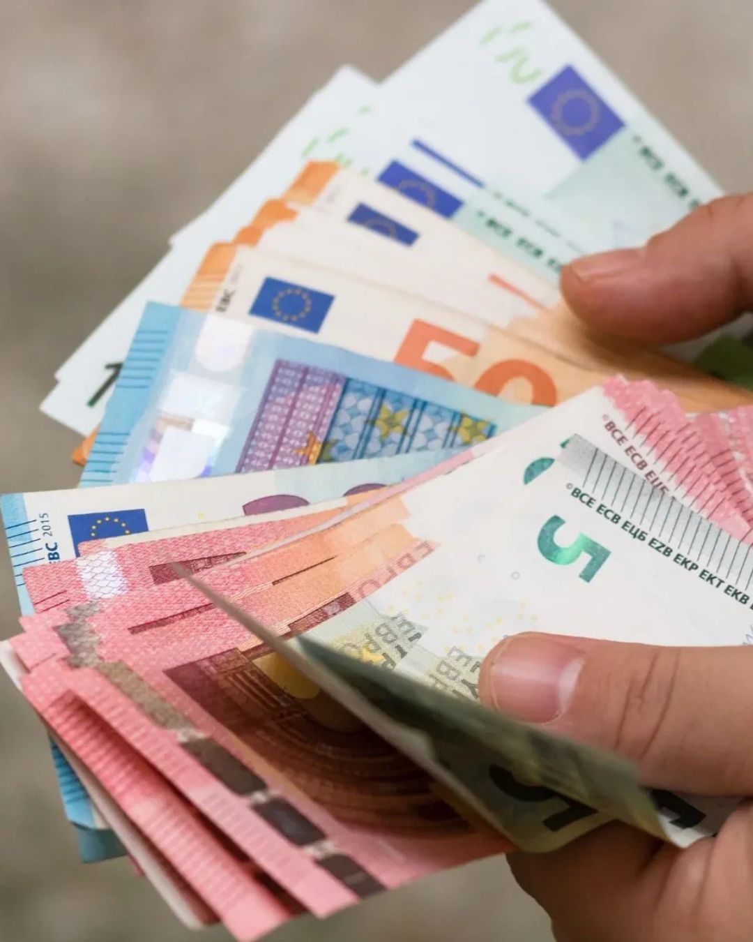 Bancnote euro, fotografie de arhivă pentru pensiile din Austria